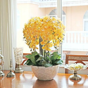 仿真植物 和家現代手感仿真蝴蝶蘭套裝綠植盆栽花藝室內客廳擺設裝飾假花卉 雙十一購物節