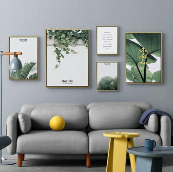 壁畫 客廳裝飾畫現代簡約沙發背景墻大氣綠植壁畫餐廳北歐風格組合掛畫 雙十一購物節