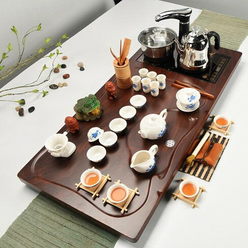 茶具套裝四合一全自動家用實木茶盤整套功夫紫砂陶瓷 雙十一購物節