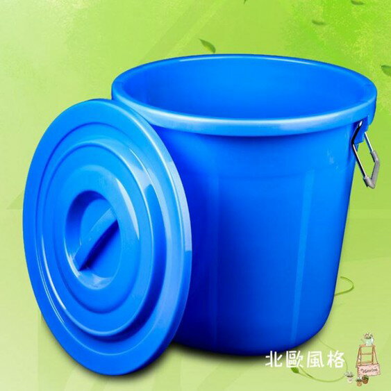 智倫大垃圾桶大號環衛容量廚房戶外無蓋帶蓋圓形特大商用塑料水桶 雙十一購物節