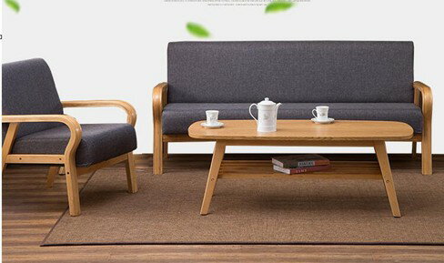 日式單人沙發小戶型現代簡約休閒簡歐雙人三人實木田園沙發椅 雙十一購物節