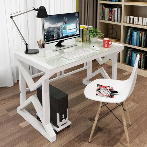 簡約現代鋼化玻璃電腦桌臺式家用辦公桌簡易經濟型學習書桌寫字臺 雙十一購物節