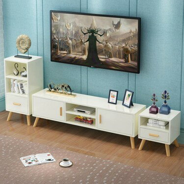 電視櫃電視桌 北歐電視柜茶幾組合現代套裝家具簡約客廳臥室地柜小戶型電視機柜 雙十一購物節