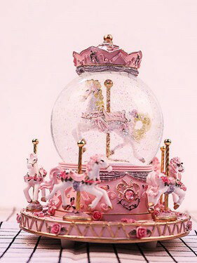 旋轉木馬水晶球八音盒音樂盒生日禮物女生閨蜜diy韓國創意走心的 雙十一購物節