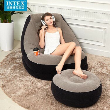 INTEX懶人沙發單人休閒豆袋臥室榻榻米充氣床陽臺折疊沙發躺椅小 雙十一購物節