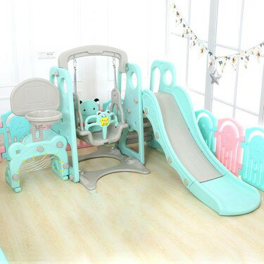 溜滑梯滑滑梯兒童室內家用小型多功能寶寶滑梯三合一組合幼兒園秋千玩具 雙十一購物節 2