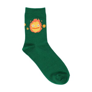 真愛日本 宮崎駿 吉卜力 移動城堡 卡西法火焰綠 毛圈布 中筒襪 襪子 卡通襪 學生襪 運動襪 襪