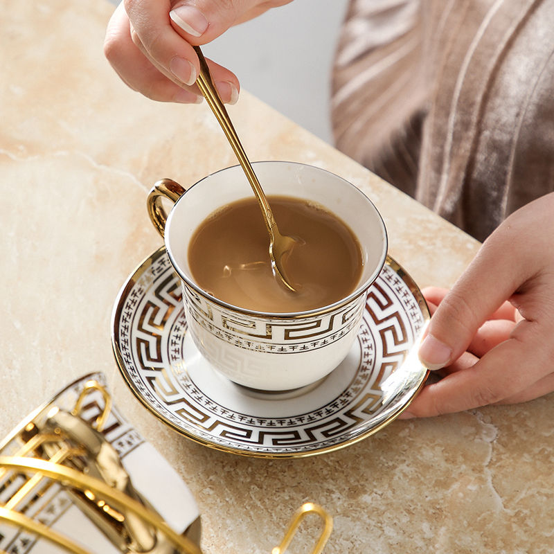 創意陶瓷咖啡杯套裝二人簡約歐式小奢華家用茶杯情侶杯子一對結婚