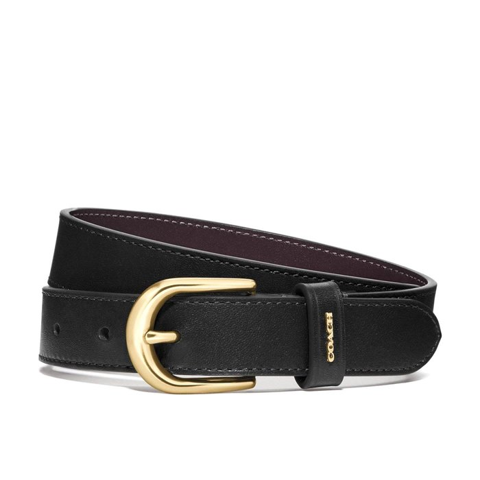 COACH 皮帶腰帶 素面真皮皮革 腰帶 皮帶 78180 黑色(現貨)▶指定Outlet商品5折起☆現貨【送禮首選★APP下單點數4倍送】