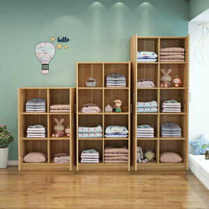兒童衣柜簡易家用臥室收納柜木質寶寶儲物柜自由組合小型衣櫥矮柜
