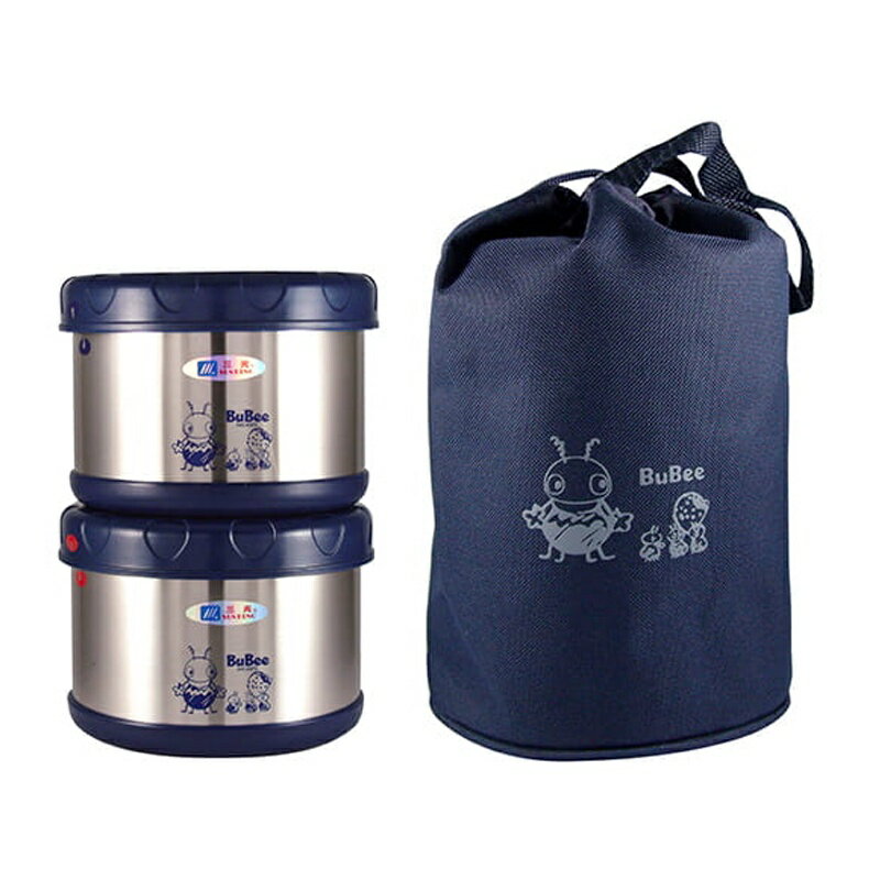 三光保溫便當盒二盒+提袋1000ml【緣屋百貨】天天出貨 保溫盒 保鮮盒 便當盒 外帶盒 野餐盒 餐盒 飯盒 保溫便當盒 3