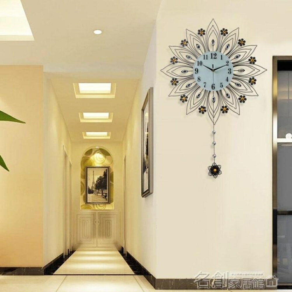 掛鐘客廳歐式鐘錶現代簡約創意個性家用靜音時鐘裝飾掛錶石英鐘大 名創家居館 DF
