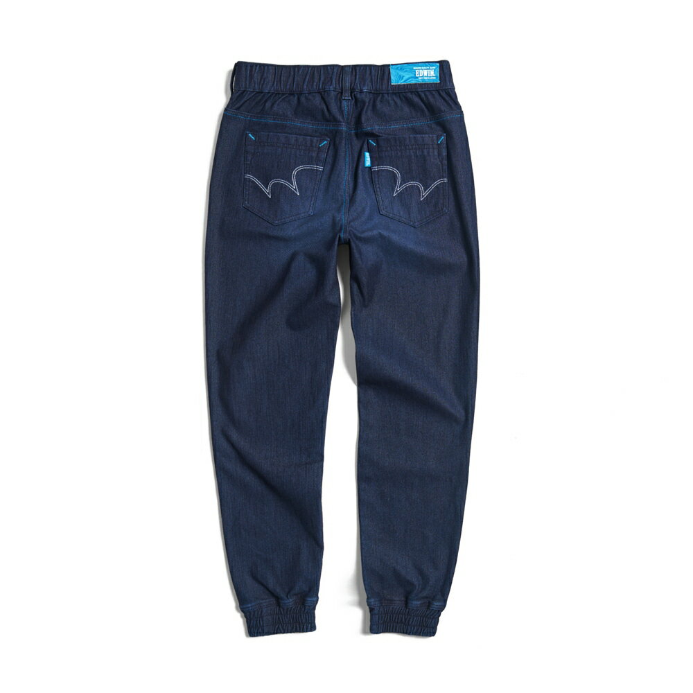 EDWIN 女款 EDGE x JERSEYS迦績 超彈力錐形束口牛仔褲 (原藍磨) 2