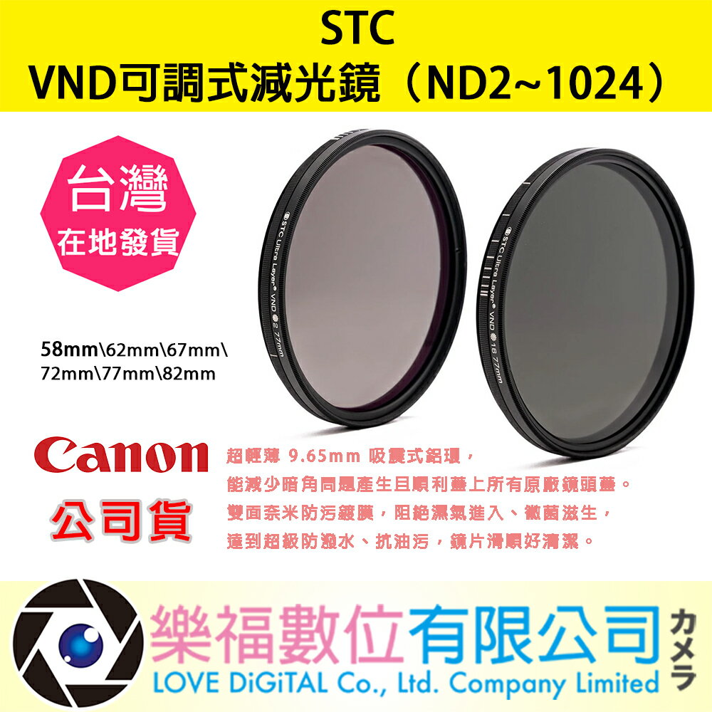 STC Variable ND2~1024 Filter VND 可調式減光鏡 58 62 67 72 77 82 mm