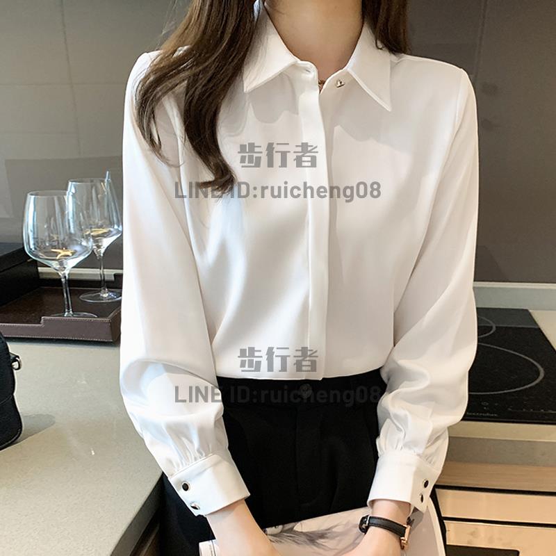 職業白色襯衫女春秋面試工作服正裝套裝【步行者戶外生活館】
