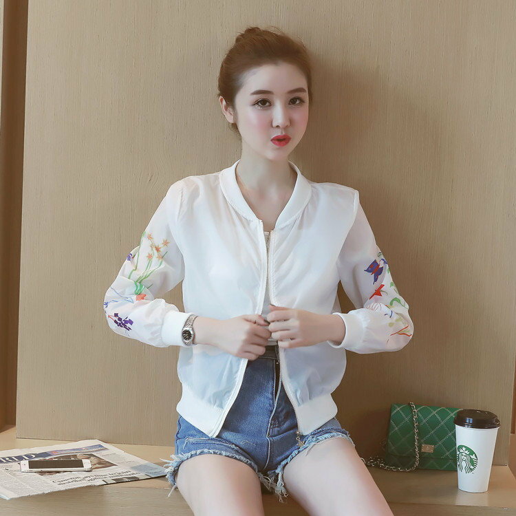 FINDSENSE G5 韓國時尚 夏季 香草 透視 防曬衣 百搭 短外套 開衫