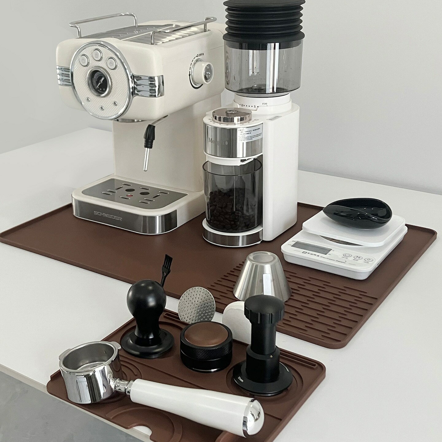 意式咖啡機墊壓粉墊加厚矽膠廚房吧檯瀝水咖啡機墊隔熱防滑收納墊