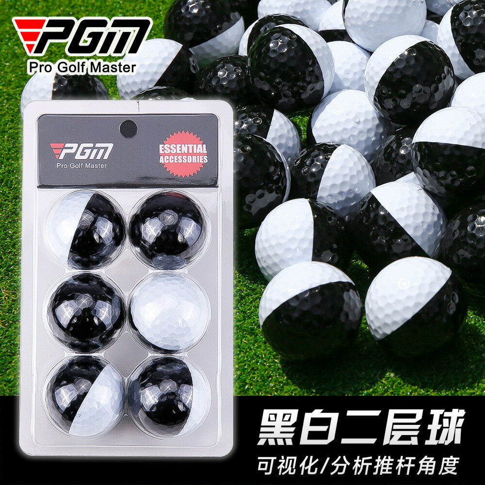 PGM高爾夫球雙色二層球推桿練習黑白球可視化golfball
