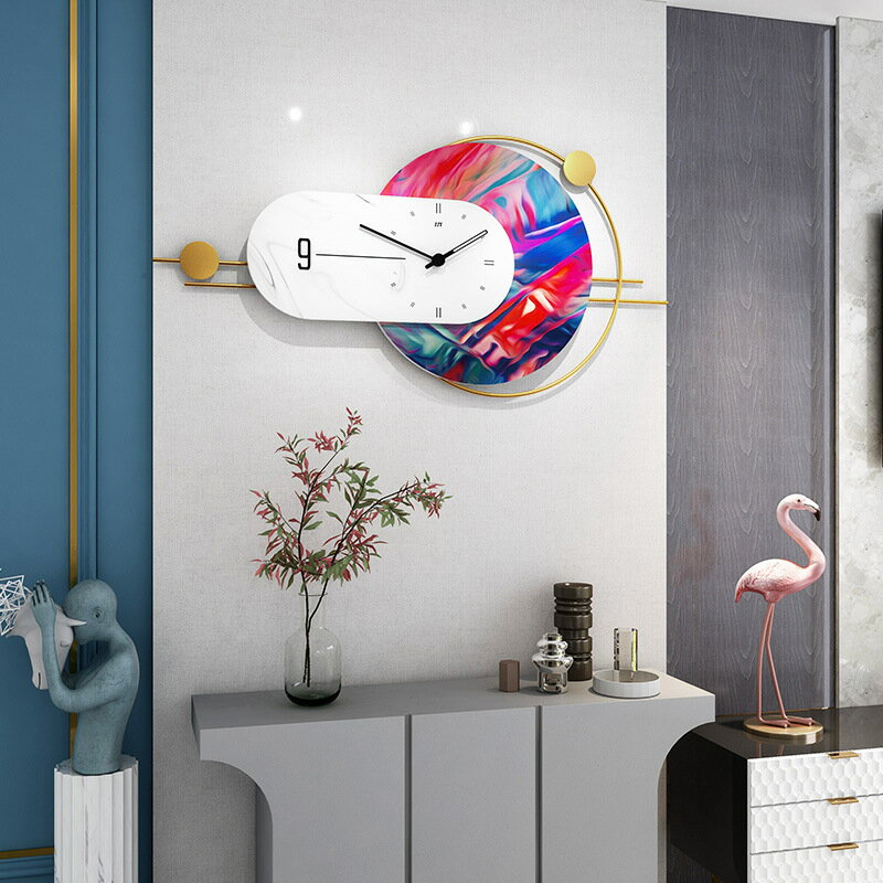 掛鐘輕奢簡約裝飾鐘表客廳家居時尚個性創意時鐘網紅藝術掛墻壁鐘