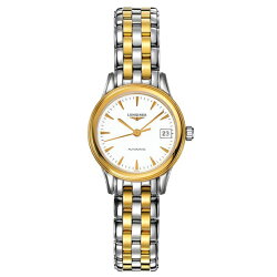 LONGINES 浪琴表 L42743227雙色旗艦典雅經典腕錶/白面26mm