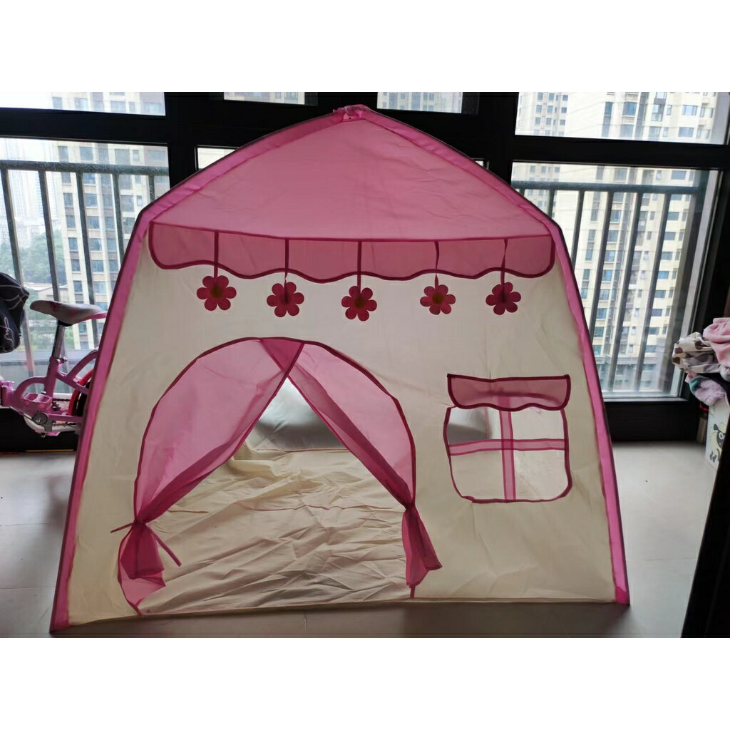 小帳篷 儿童室内遊戲公主屋小型城堡女孩男孩玩具睡覺 床上露營帳 免搭建 秒開帳 野外露營 便利帳 遊戲屋『蓁澄媽好物』 2