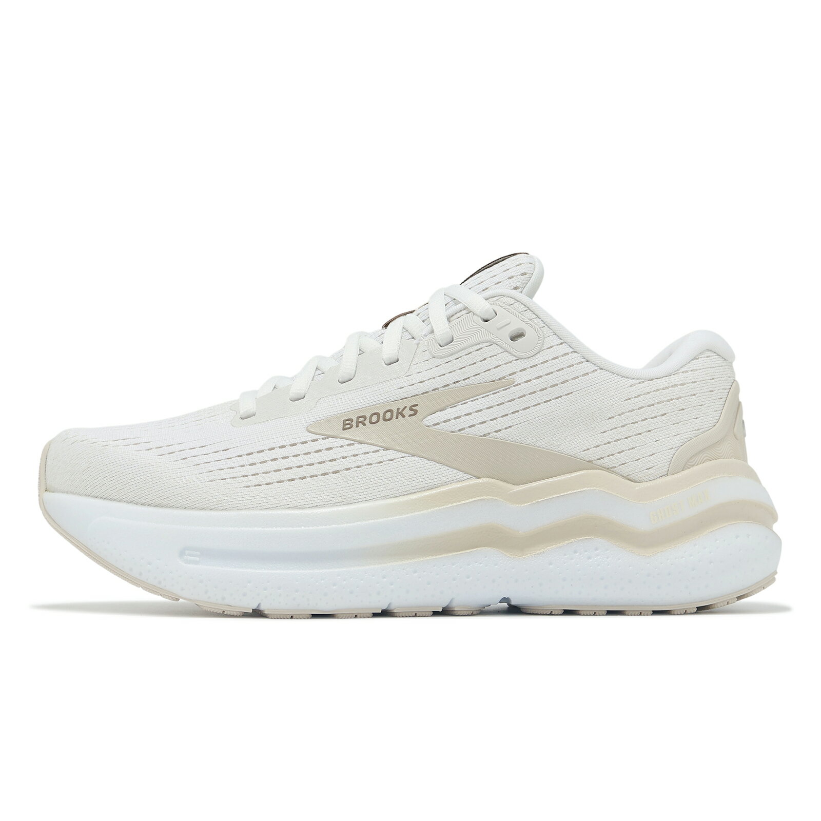Brooks 慢跑鞋 Ghost Max 2 女鞋 米白 厚底 緩衝 魔鬼極致 運動鞋