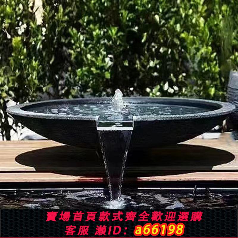 【臺灣公司 可開發票】水缽石雕噴泉流水大理石庭院戶外水景水池循環魚缸擺件日式水缽盆