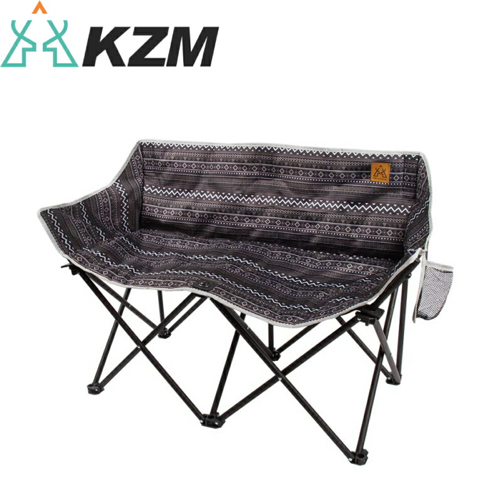 【KAZMI 韓國 KZM 彩繪民族風月亮雙人折疊椅】K9T3C007/露營椅/折疊椅/導演椅