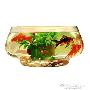 大號透明魚缸 玻璃 圓形創意金魚缸生態客廳加厚金魚缸烏龜缸DF