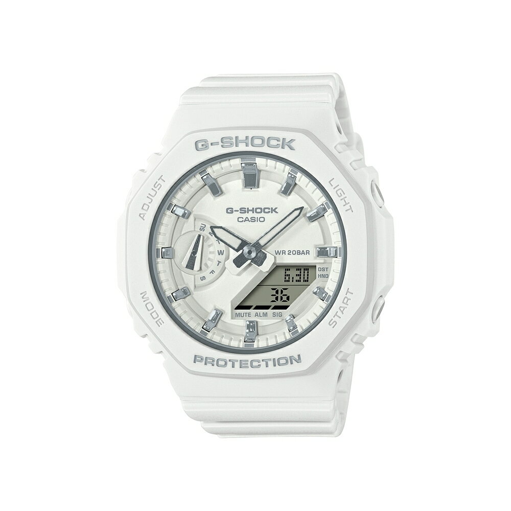 送禮首選★CASIO卡西歐 G-SHOCK 簡約輕薄 消光白 八角形錶殼 GMA-S2100-7A 42.9mm 附提袋【全館滿額折價★APP下單點數4倍送】線上購買享 實體門市同步服務