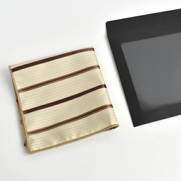 西裝口袋巾 紳士卡其條紋緞面方巾【NZG46】