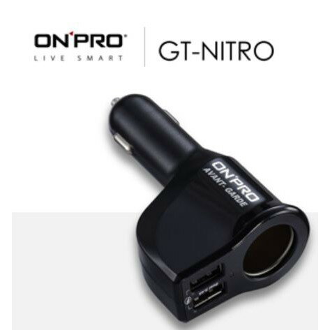 【ONPRO】GT-NITRO 2合一 車用USB充電器(黑色)