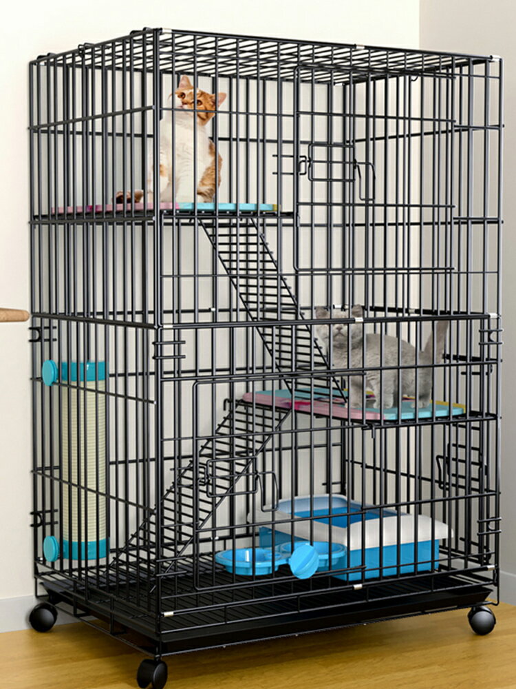 貓籠子折疊不占地家用室內貓籠貓爬架一體貓咪別墅雙層小戶型貓屋