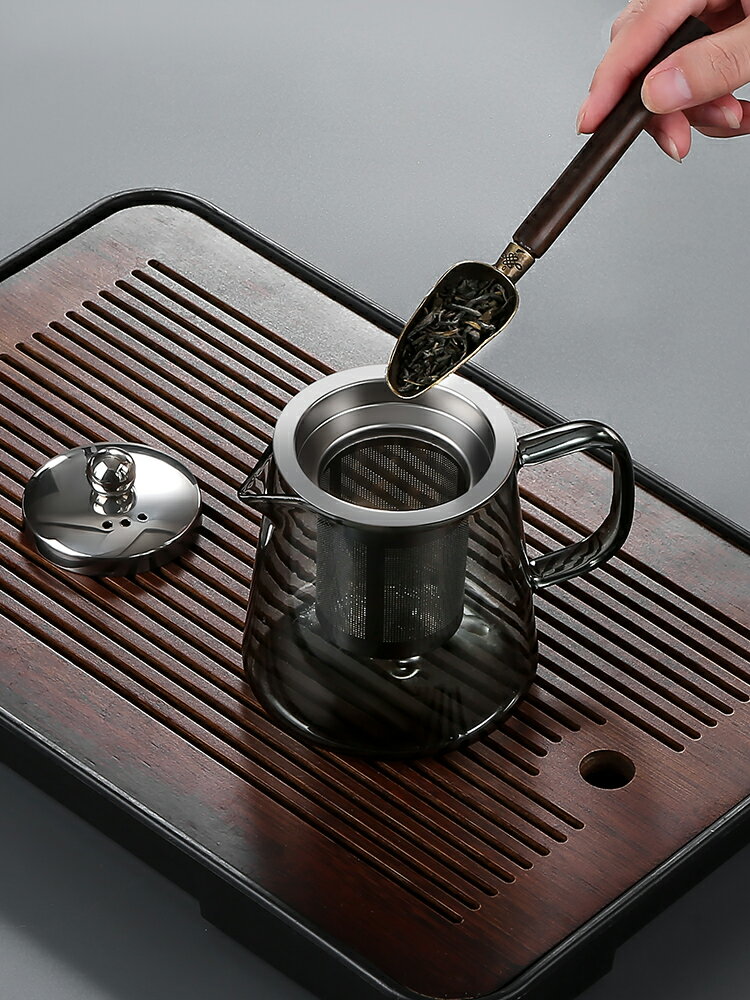 煙灰玻璃功夫茶具套裝家用新款輕奢高檔中式茶壺茶杯茶盤整套