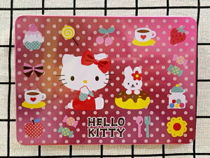 【震撼精品百貨】凱蒂貓 Hello Kitty 日本SANRIO三麗鷗 KITTY 鐵製收納盒-桃點心#42261 震撼日式精品百貨