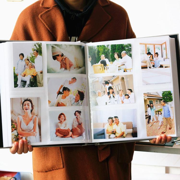 麻紋皮革6寸1000張相冊插頁式影集大容量家庭寶寶成長紀念冊本