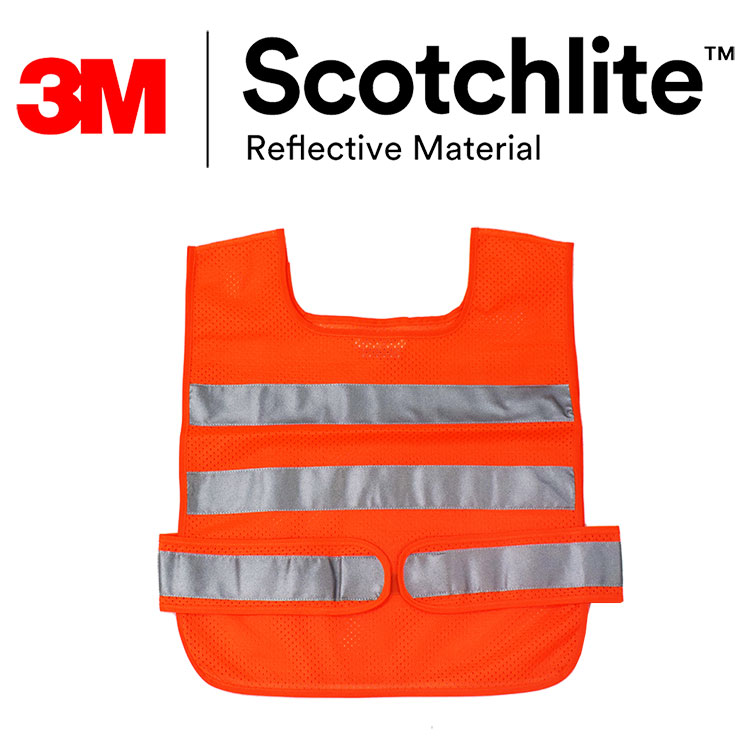 螢橘調整式U領網布反光背心 3M Scotchlite5公分寬反光 Safetylite 符合遵循CNS15909