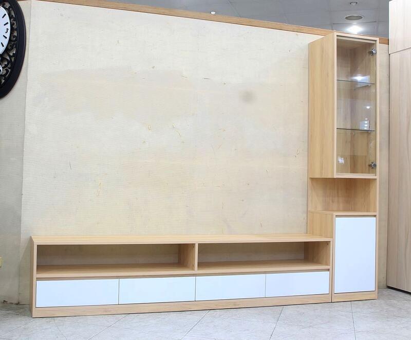 【歐風別館】誠品8.3尺白色+楓木雙色L型電視櫃【基隆至台中免運費】