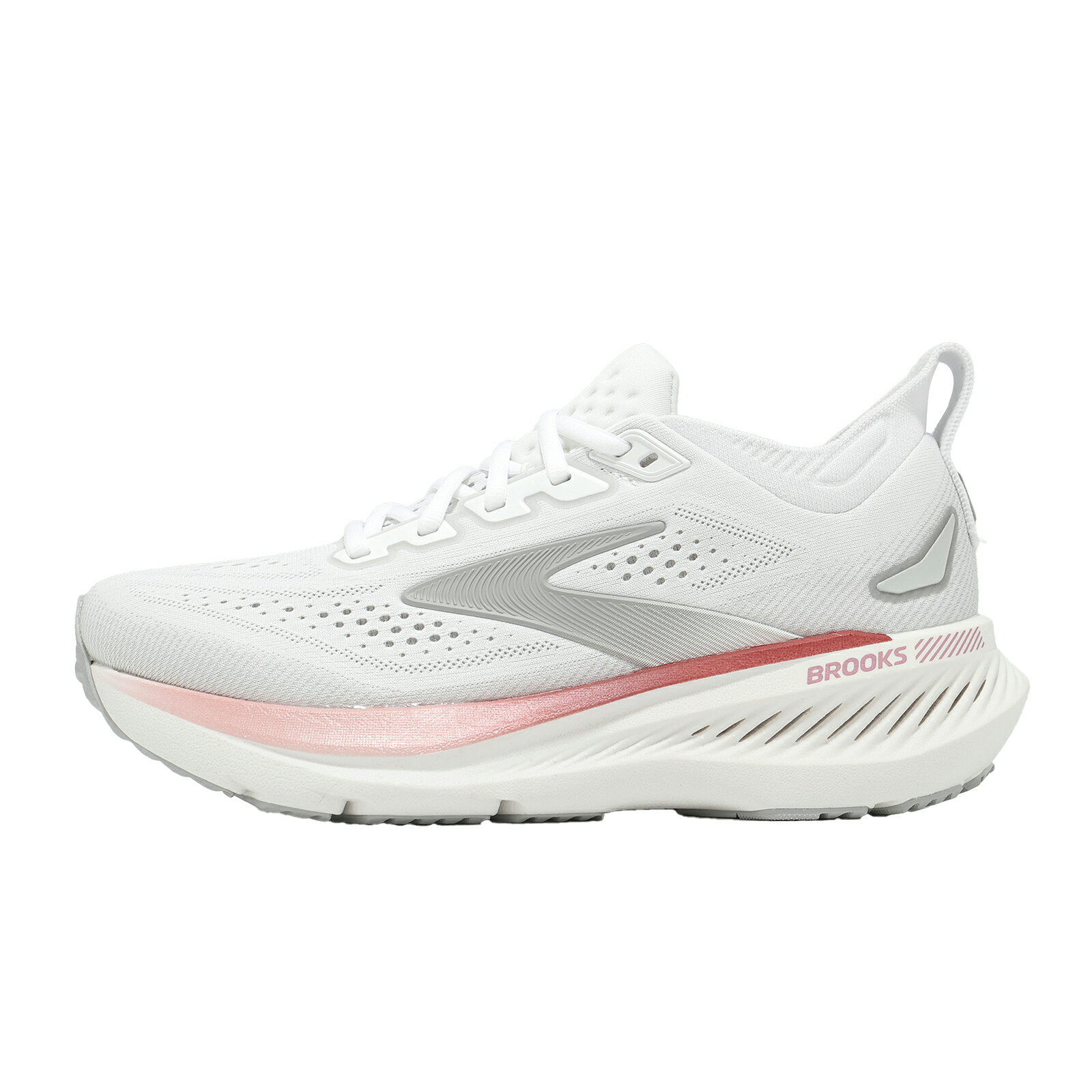 Brooks 慢跑鞋 Glycerin GTS 23 D 寬楦 女鞋 白灰 甘油系列23代 1204921D133