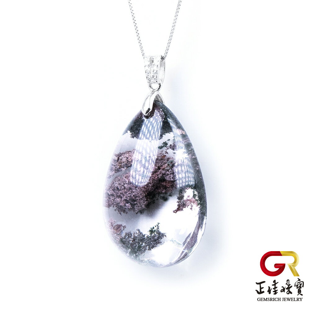 【正佳珠寶】綠幽靈 頂級冰種意象 14.6g 綠幽靈吊墜 幽靈幻象水晶｜925銀白K 4