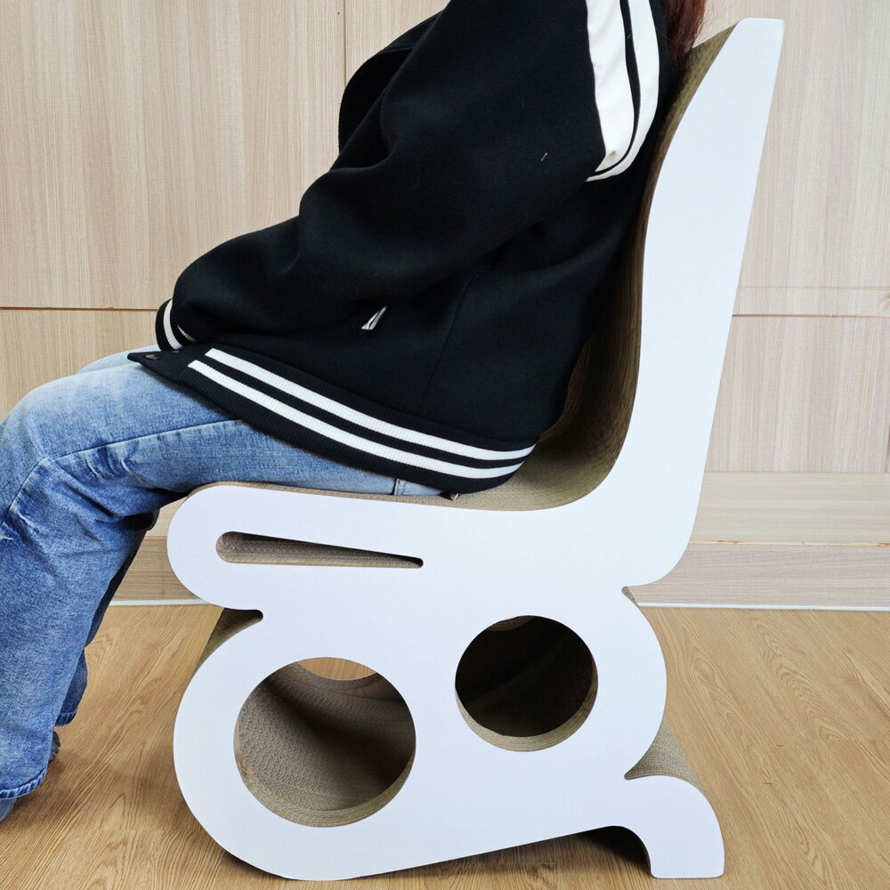 【台灣現貨】加高加大貓抓板 椅子磨爪板 貓抓神器 加強耐用耐磨 白色貓咪睡椅子 6