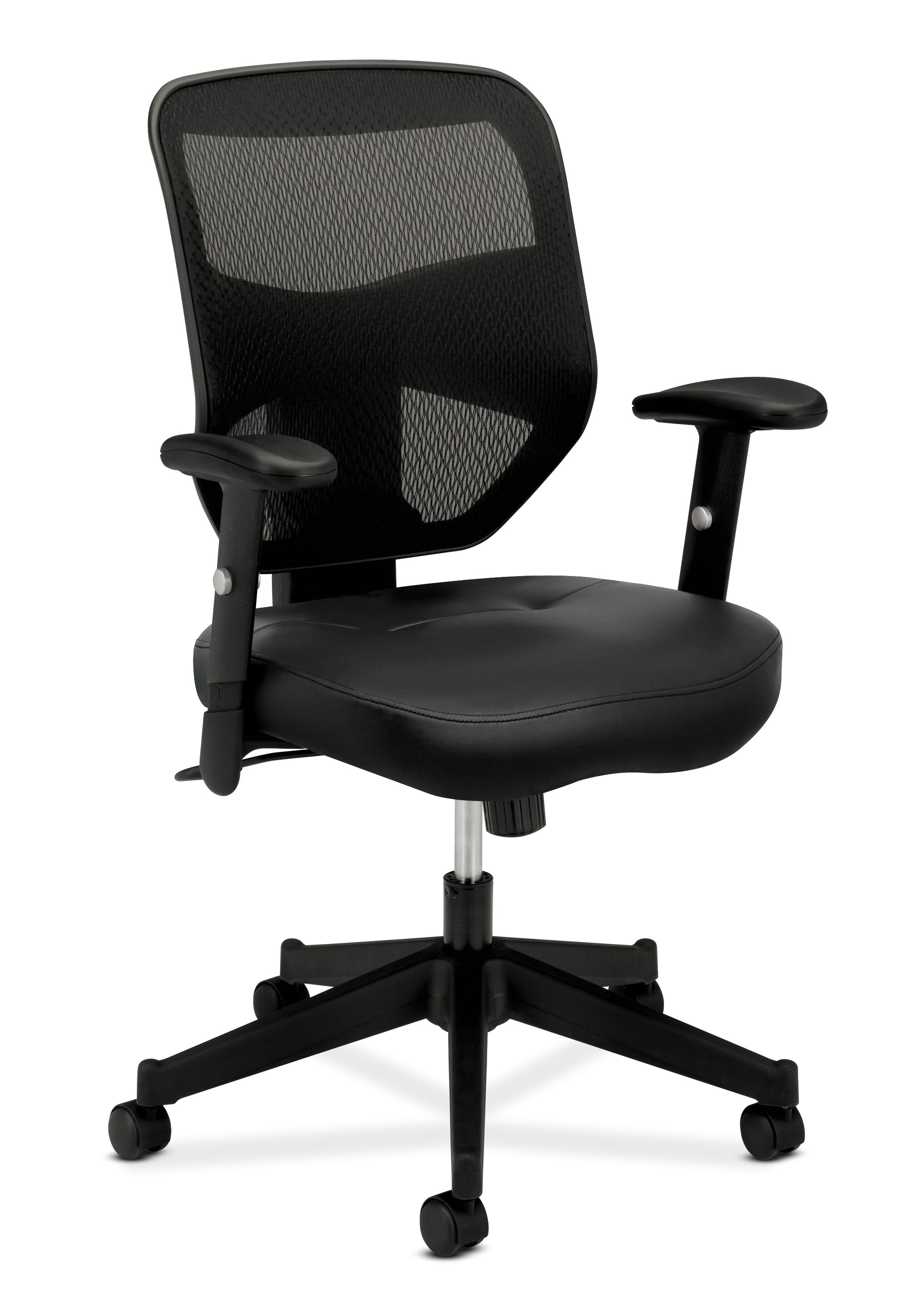Office Essentials: HON Prominent Leather Task Chair - High Back Mesh