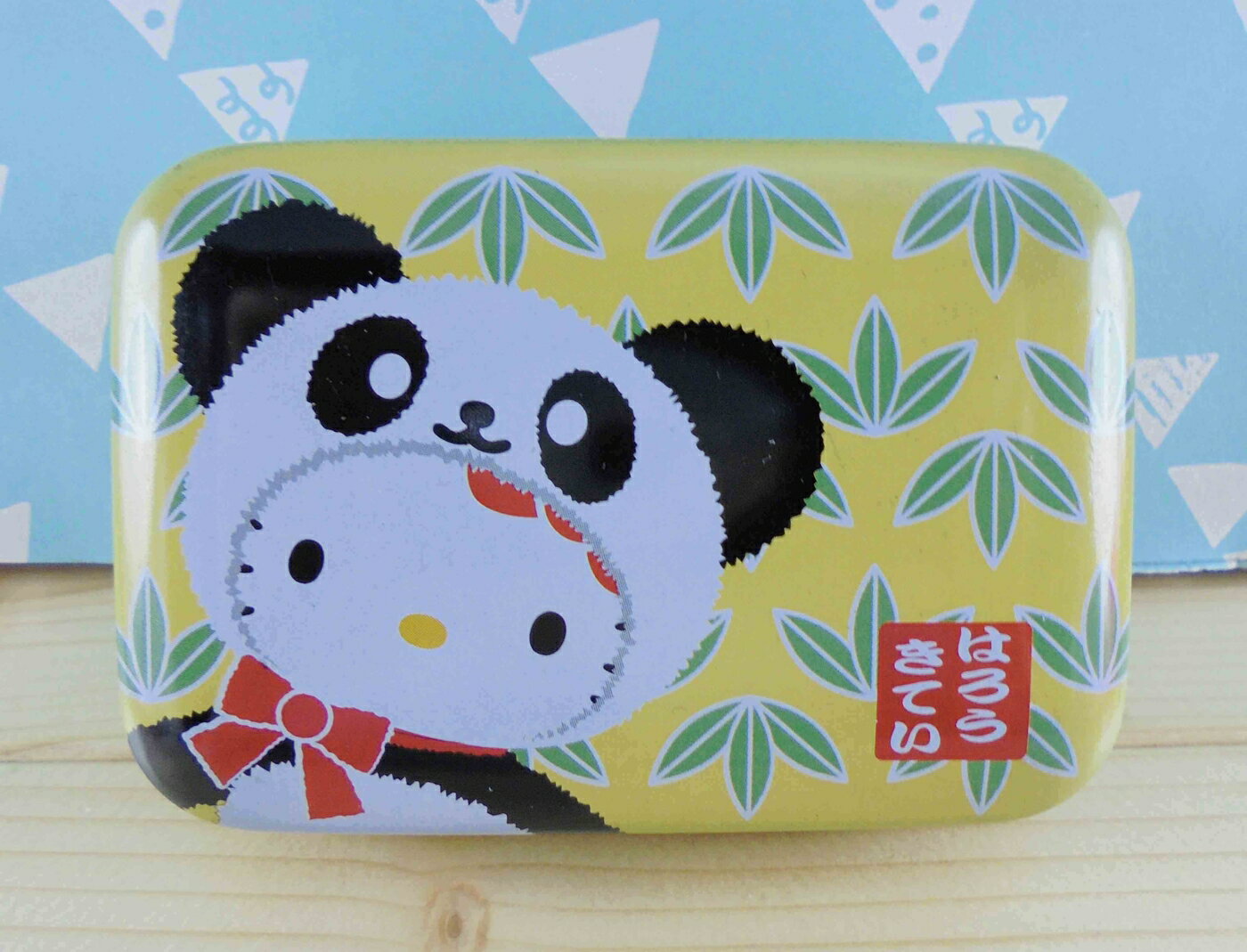 【震撼精品百貨】Hello Kitty 凱蒂貓 KITTY方鐵盒-黃熊貓 震撼日式精品百貨