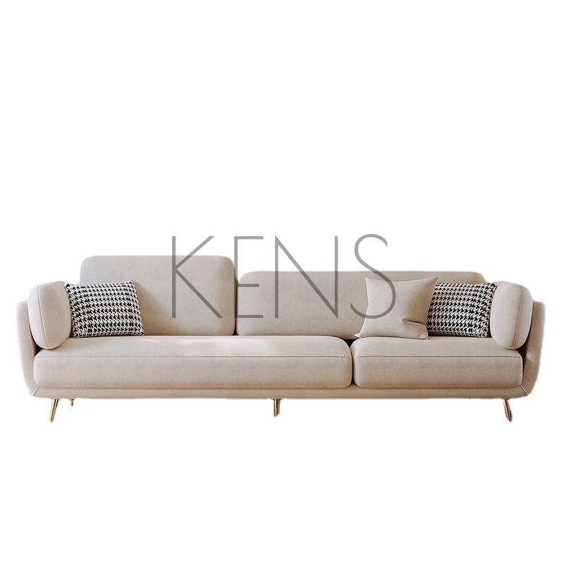 【KENS】沙發 沙發椅 北歐輕奢科技布絨布沙發客廳小戶型現代簡約奶油風布藝沙發