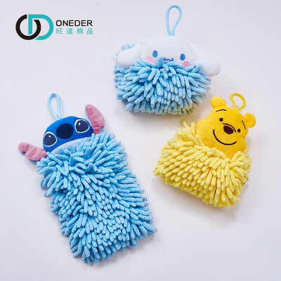 Disney 迪士尼 造型擦手巾 小熊維尼 史迪奇 大耳狗 掛式擦手巾 毛巾 超細纖維 【旺達棉品】【CN-DO101】