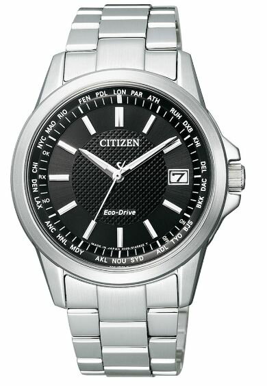 CITIZEN 星辰 GENT＇S 嶄新世界限量電波時計腕錶 銀 黑 CB1090-59E 38.7mm