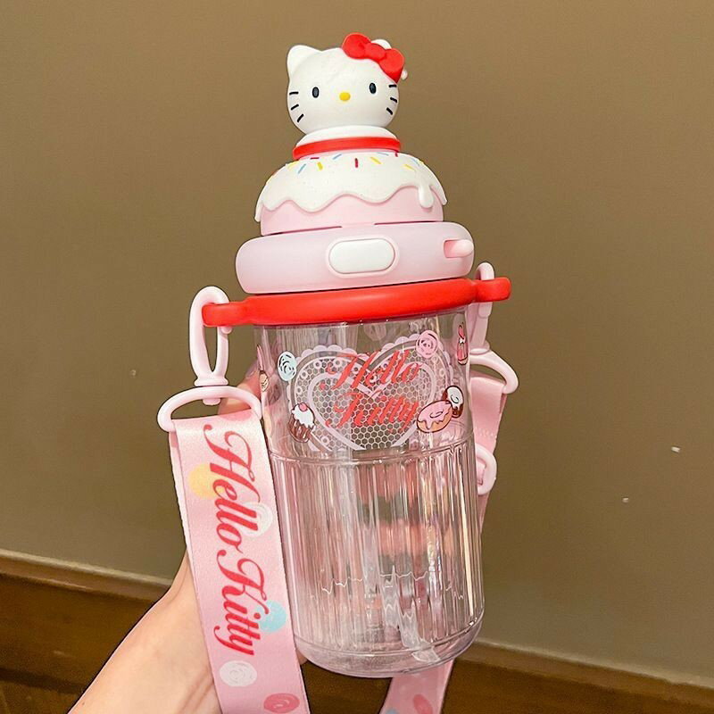 HelloKitty夏季水杯2024新款吸管水杯高顏值女生隨行可攜式外出杯子