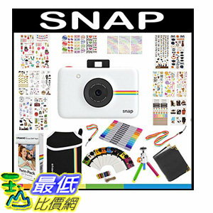 [106美國直購] Polaroid Snap Instant Camera Gift Bundle ZINK 9 Unique Colorful Sticker Sets Pouch Photo Album Accessories