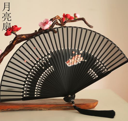 折扇 精美6寸女式扇復古風摺扇旗袍古典扇隨身小扇子 可愛小貓