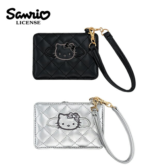 【日本正版】凱蒂貓 黑天使系列 皮質 票卡夾 票夾 證件套 悠遊卡夾 Hello Kitty 三麗鷗 Sanrio